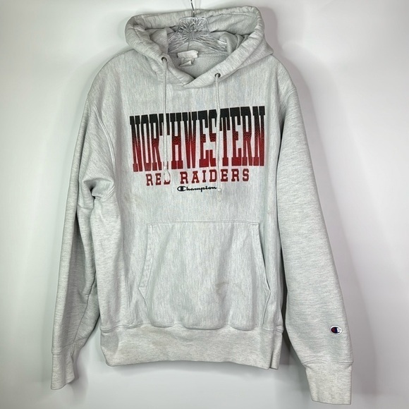 Champion Other - Champion Reverse Weave Northwestern Red Raiders Gray Hooded Sweatshirt Medium